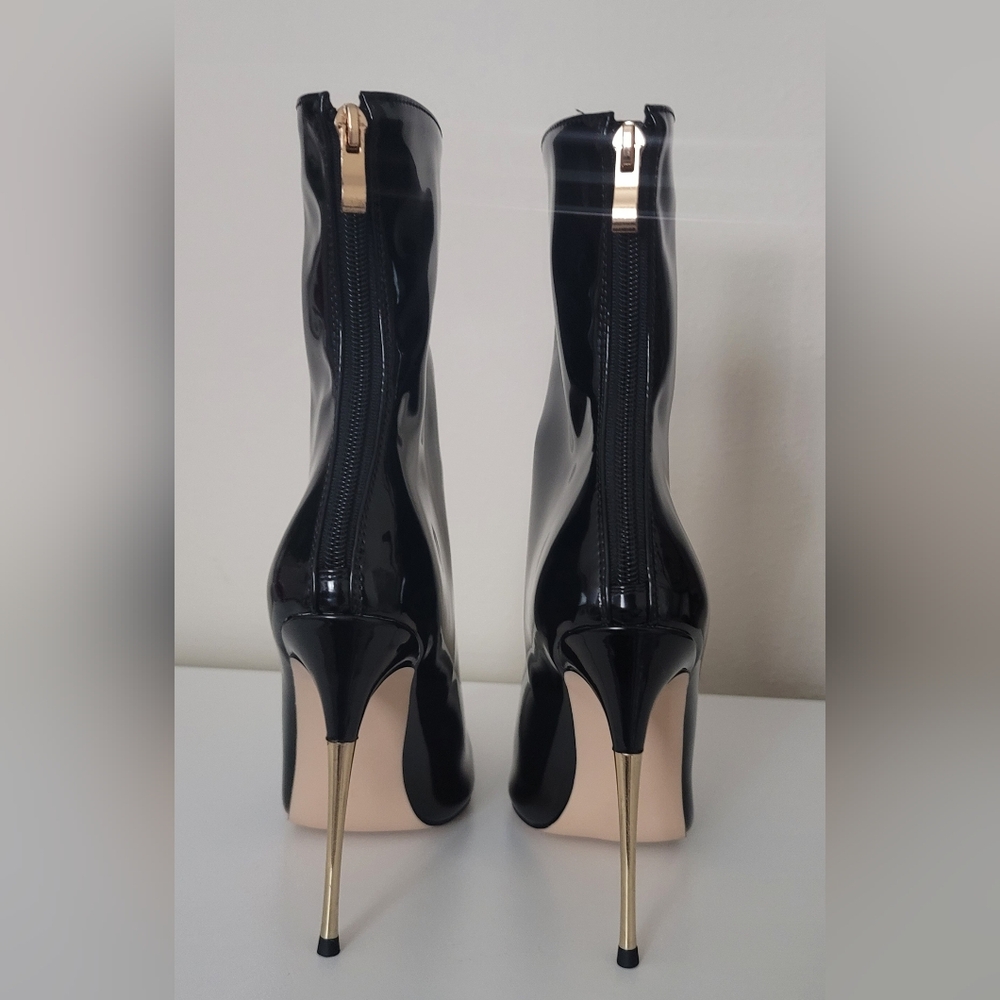 Black Stiletto heel Ankle Boots for women,Thin heels height 4.72" Brand New! - Picture 4 of 7